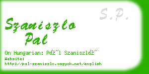 szaniszlo pal business card